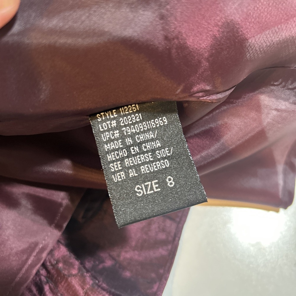 SL Fashions ~ Eggplant Purple V-Neck Pleated Fit & Flare Party Dress 8P NEW $128 - Picture 8 of 12